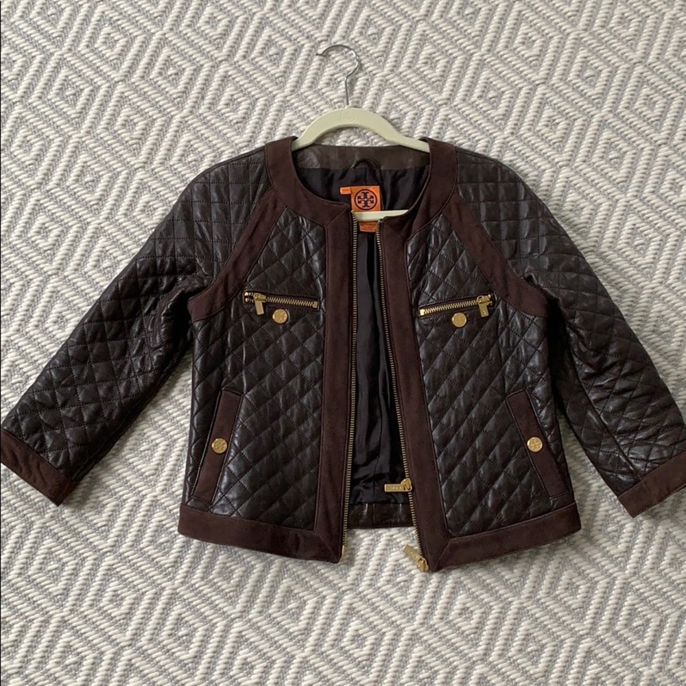 Tory Burch Quilted Leather Jacket